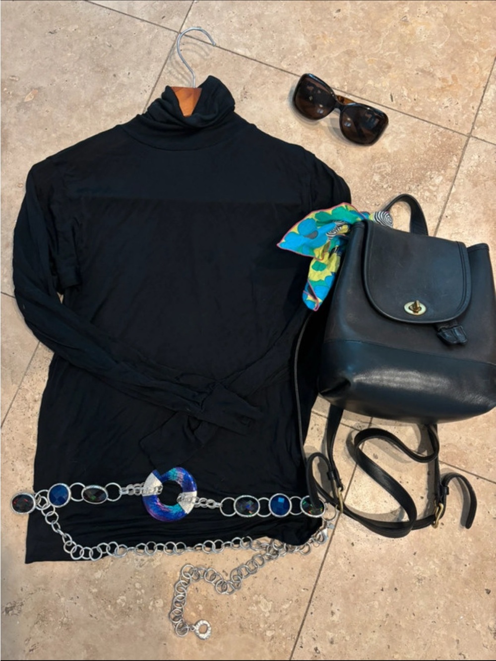 Whimsy goth 100% silk black turtleneck